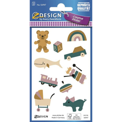 Sticker letre Avery Zweckform Paper Stickers Toys, motive lodrash, vetëngjitës, shumëngjyrësh
