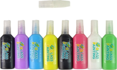 Set ngjitësish për dritare Leantoys Glitter, 8 ngjyra, për kalamaj