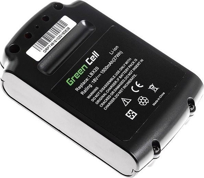 Bateri veglash Green Cell PT46-GC, 18V, 1.5Ah Li-Ion, e zezë