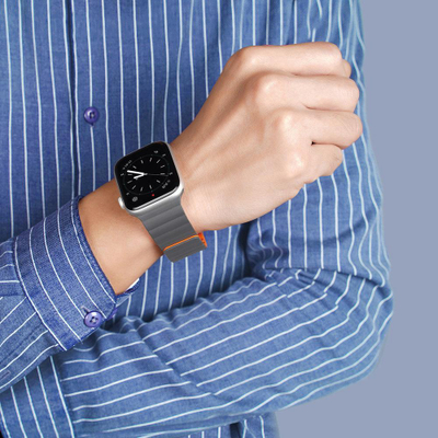 Rrip ore Apple Watch Dux Ducis Magnetic Strap, 38 40 41mm, magnetik, gri portokalli