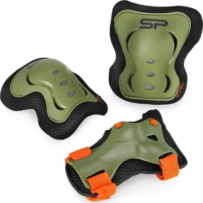 Set mbrojtësesh Spokey Shield M, për patina dhe skateboard, për fëmijë 25-50 kg, jeshil