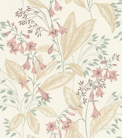 Tapet jo i endur Rasch Flowers Pink 794434, motiv lulesh, rozë me bezhë