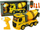 Kamion betonjerë lodër me pult Leantoys R/C Concrete Mixer, 2.4GHz, DIY, i verdhë