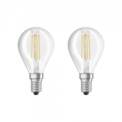 Llampë LED Osram Classic P, E14, 4W 2700K, xham i pastër, set 2 copë