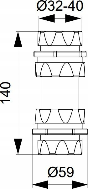 Sifon OPERATIVE 8075414, membranë silikoni PUM, kompakt, i bardhë