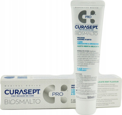 Shkumë dentare Curasept Biosmalto Mousse Mint, 50ml