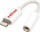 Kabllo audio Roline 12.03.3214, Lightning në 3.5mm, 0.13m, e bardhë