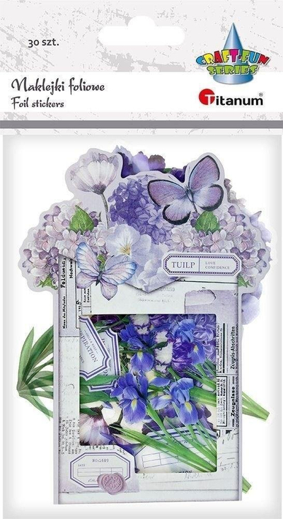 Stickerë dekorativë Titanum Purple Flowers, fole, 30 copë, lejla