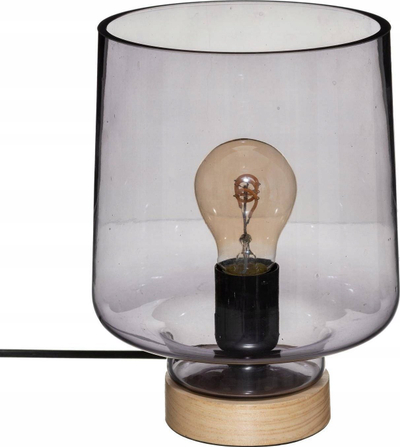 Llampë tavoline Atmosphera Mind, xham gri, 23 cm e lartë, gri