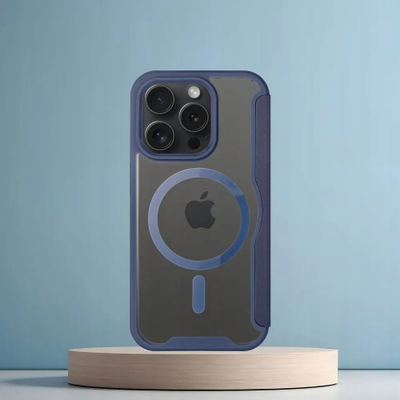 Futrollë Smart Mag për iPhone 15 Pro Max, MagSafe, blu