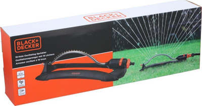 Спринклер за градина Black+Decker, лулкаст, 19 отвори, портокалов