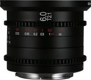 Lentë cine Laowa 6mm T2.1 Zero D, Micro Four Thirds, e zezë