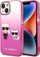 Mbulesë telefoni Karl Lagerfeld Gradient Karl and Choupette për iPhone 14 Plus, TPU, rozë