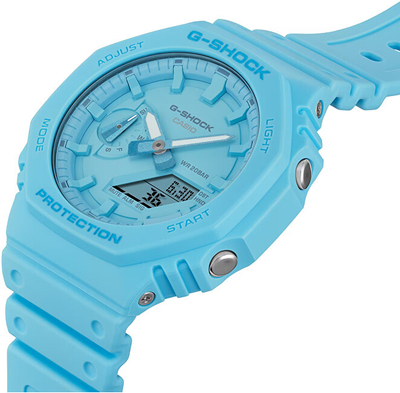 Orë dore për meshkuj Casio G-Shock Tone-on-Tone GA-2100-2A2ER (619), e kaltër