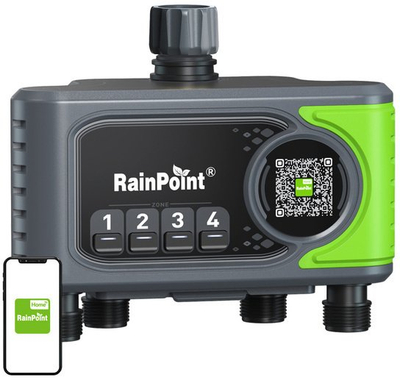 Систем за наводнување RainPoint WiFi, контролер 4 зони, со гејтвеј