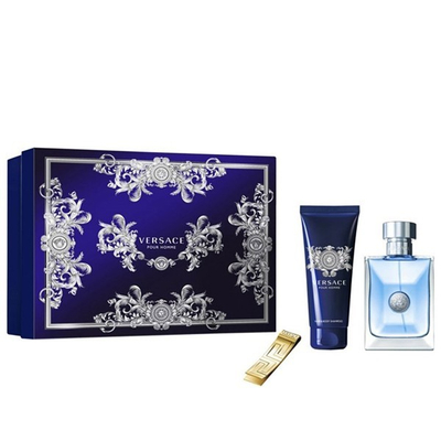 Set për kujdesin e trupit Versace Pour Homme  EDT 100 ml + shampo 100 ml + barkod shënimesh.