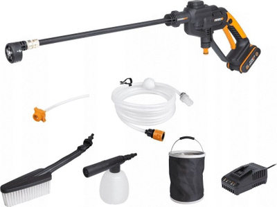 Lavapresë portative Worx WG620E.2, 20V, 22 bar, portokalli