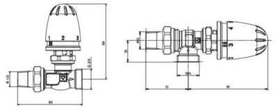 Çelës për rregullimin e temperaturës në radiator 1/2" - 1920124