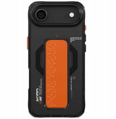 Kuti mbrojtëse Skinarma Haxa për iPhone Air, karikim magnetik, grip stand, gri grafit