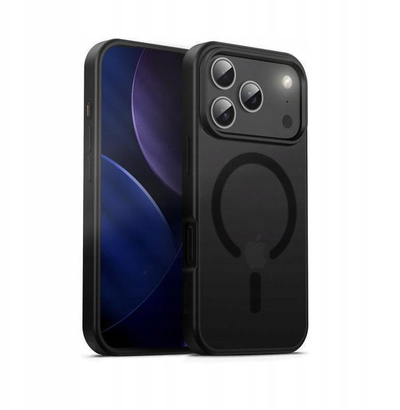 Mbrojtëse telefoni Crong Hybrid Frost MAG, MagSafe, për iPhone 17 Pro, e zezë