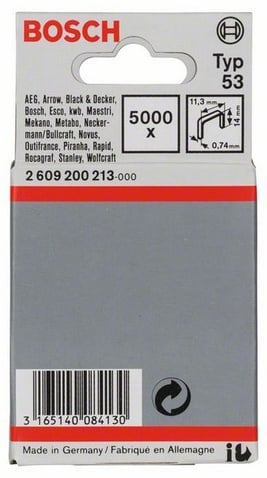 Kapëse teli Bosch Type 53, 11.4 x 0.74 x 14 mm, set me 5000 copë