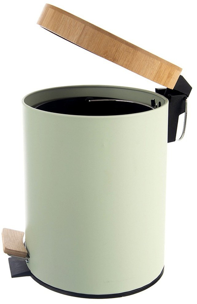Koshi mbeturinash Lumarko GREENISH, metalik, me pedal, 5L, jeshil pastel
