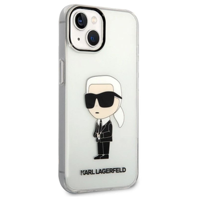 Mbështjellës telefoni Karl Lagerfeld IML NFT Ikonik, për iPhone 14, transparent, i bardhë