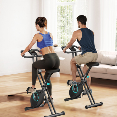 Biçikletë ushtrimesh Merach MR S14L2 X Bike, 16 nivele rezistence, e palosshme, e zezë