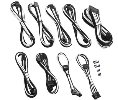 Сет кабли CableMod Cable Kit CM-PCSI-FKIT-NKKW-R, за Corsair C Series, црно бел