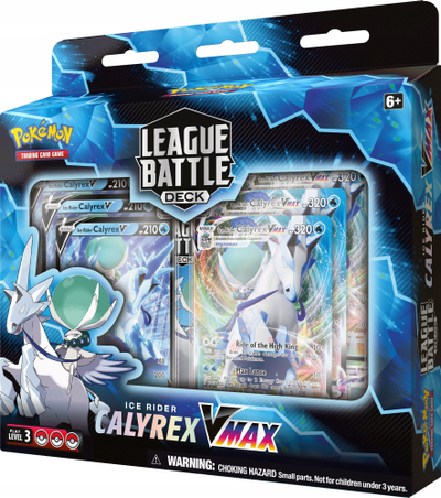 Kuletë letrash Pokémon TCG Ice Rider Calyrex VMAX League Battle, 60 letra, për lojtarë 6+ vjeç