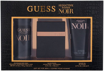 Set Guess Seductive Noir Homme - EDT 100 ml + xhel dushi 200 ml + deodorant 226 ml