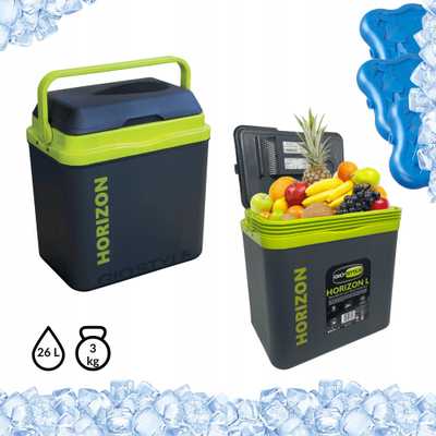 Frigorifer portabel Horizon 26L, 12V, për ftohje edhe ngrohje, gri