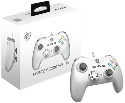 Gamepad MSI Force GC200, me kabllo, për PC dhe Android, i bardhë