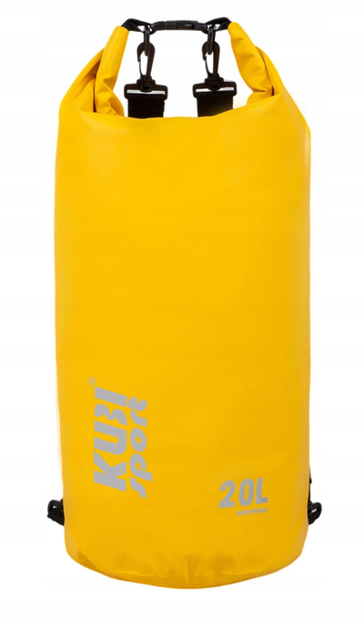 Водоотпорна торба Kubisport 20L, за кајак и чамец, жолта