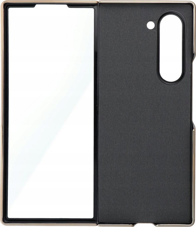 Këllëf telefoni VOUGE për Samsung Galaxy Z Fold 6 5G, në dy pjesë, me kornizë metalike, i zi