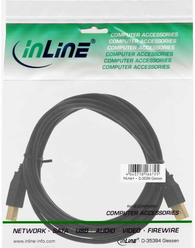 Kabllo USB InLine 34605B, USB A në USB A, 5 m, e zezë