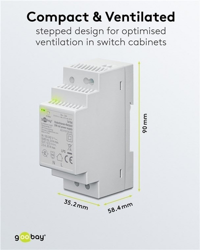 Furnizues rryme Goobay, 12 V DC, 2.5 A 30 W, për shinë DIN