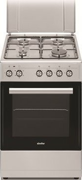 Shporet Simfer 5405SERGG, kombinim gaz dhe elektrik, 50 cm, inox