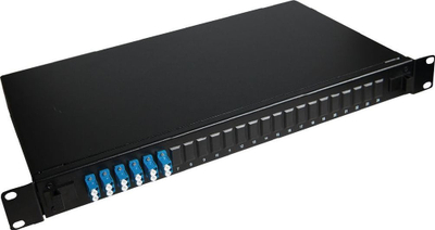 Panel fibër optike Lanview, 19", 1U, 6 porta LC, ngjyrë e zezë