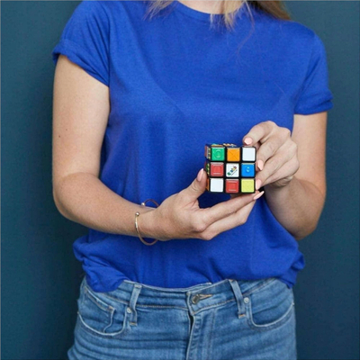 Lodër puzzle Rubik Sensory Cube 3x3, shenja me prekje, shumëngjyrësh