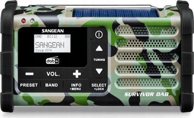 Radio emergjence Sangean MMR-88DAB Survivor, FM DAB+, panel diell, kamufllazh
