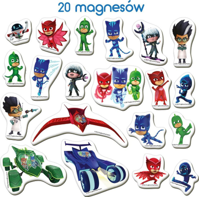 Сет магнети за фрижидер PJ Masks, 20 парчиња, шарен