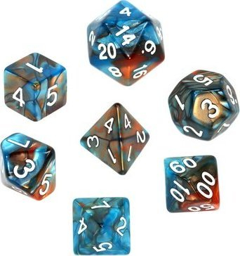Set zare RPG Rebel, 7 copë, dyngjyrëshe, portokalli me blu