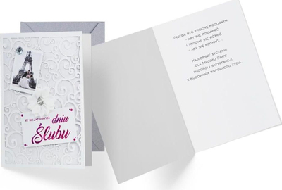 Kartolinë dasme Kukartka B6 DK-612 Dream Cards, 16.6 x 11.7 cm, e bardhë