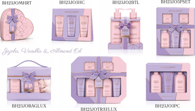 Set dhurate per trup Baylis &amp; Harding Signature Collection Jojoba &amp; Vanilla, vaj jojoba, vaj bajame, roze vjollce