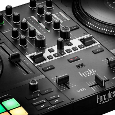 DJ контролер Hercules T7, моторизирани плочи, со Serato DJ Lite, црн