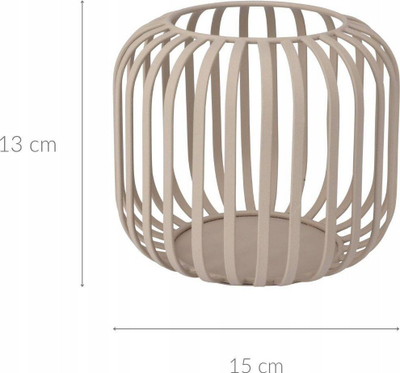 Lanternë dekorative Home Styling Collection metal, 13 cm, stil i thjeshtë, bezhë
