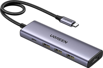 Dock USB Ugreen 15596, 5 me 1, USB 3.2, HDMI 4K, Power Delivery 100W, alumin