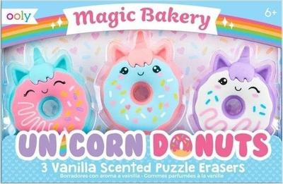 Goma aromatike Ooly Unicorn Donut, set 3 copë, aromë vanilje, shumëngjyrëshe