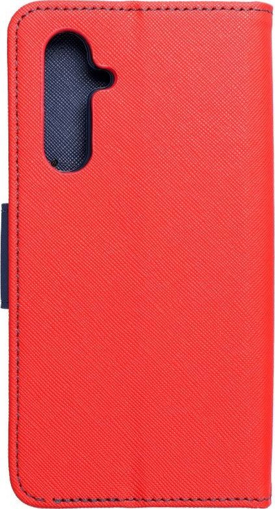 Këllëf-portofol Fancy për Samsung Galaxy A54, lëkurë eko, me magnet, i kuq me navy blue